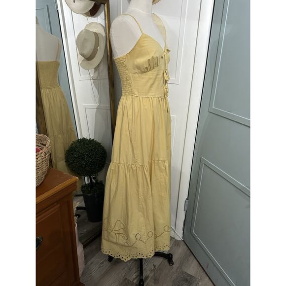 Moon River Rosemary Yellow Bow Detailed Maxi Dress Size Small - Picture 4 of 9